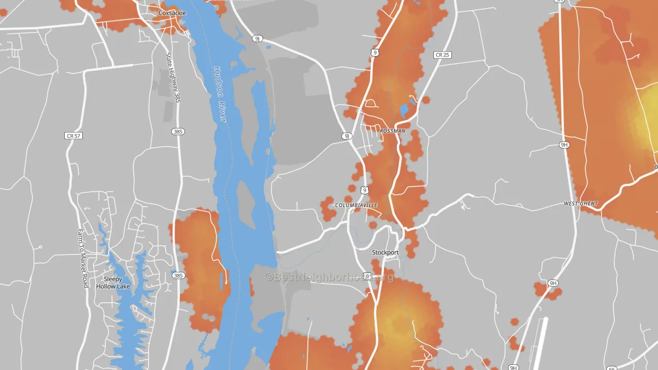 Bike Grade map of Columbiaville, NY