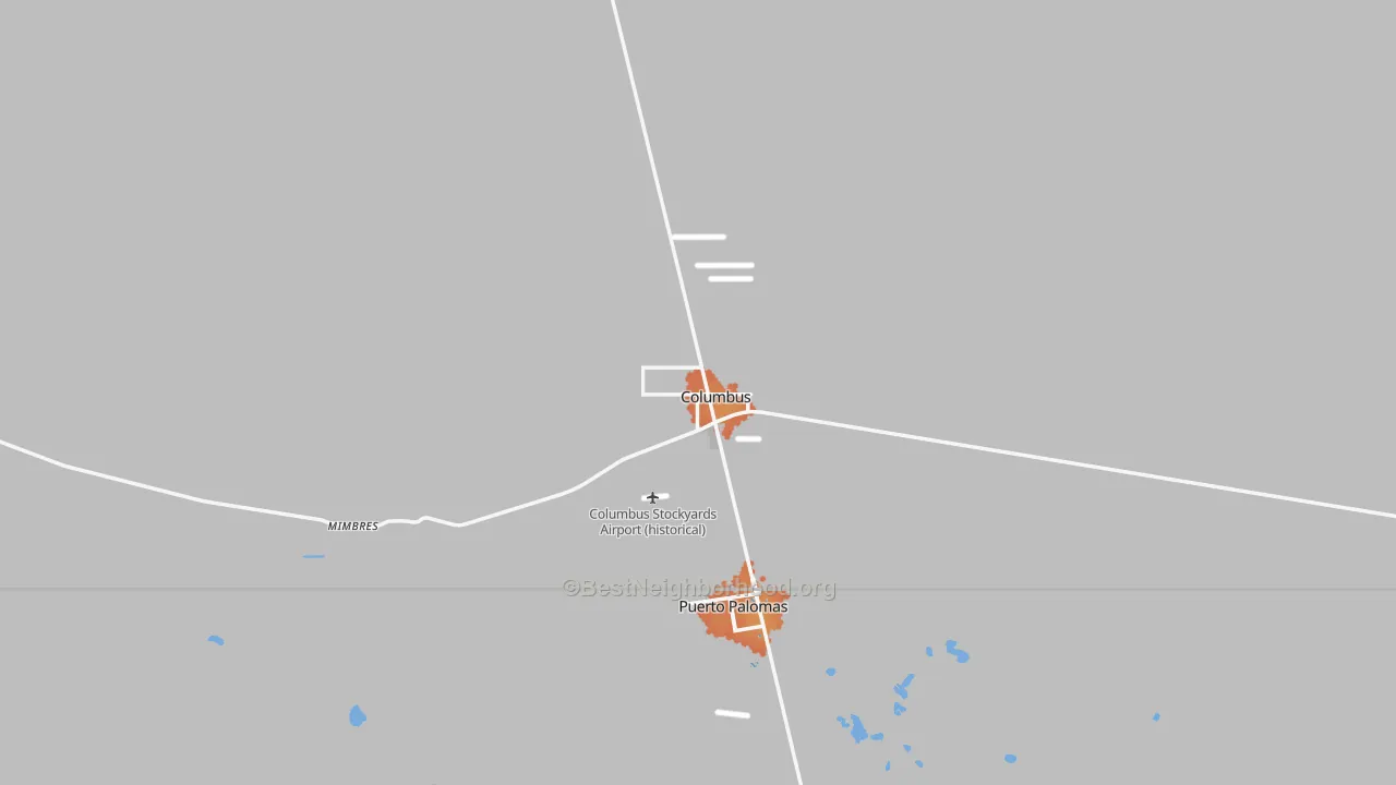 Bike Grade map of Columbus, NM
