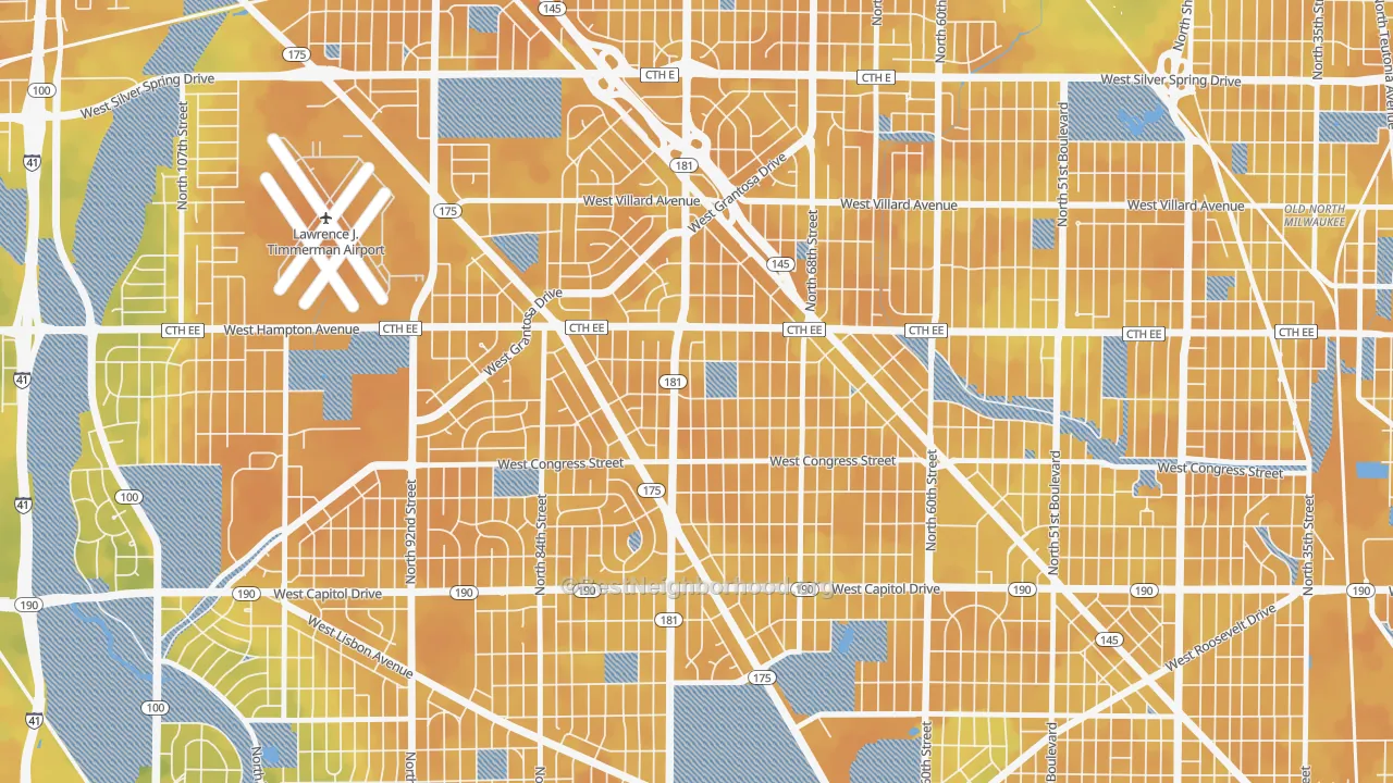 Bike Grade map of Columbus Park, Milwaukee, WI
