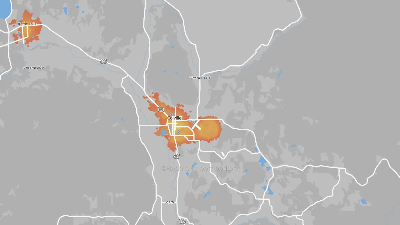 Bike Grade map of Colville, WA