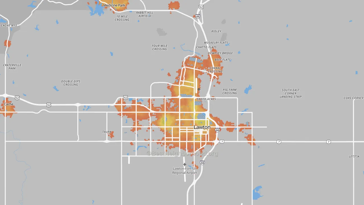 Bike Grade map of Comanche County, OK