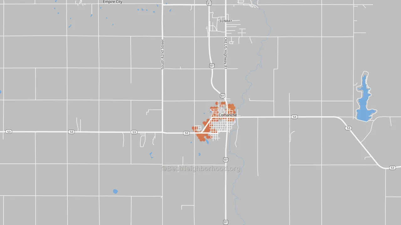 Bike Grade map of Comanche, OK