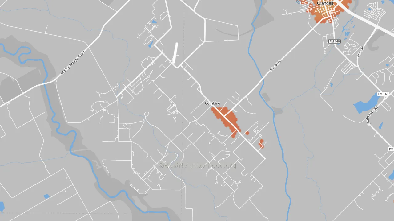 Bike Grade map of Combine, TX