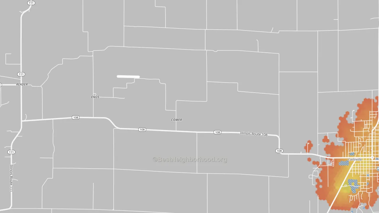 Bike Grade map of Comer, IL