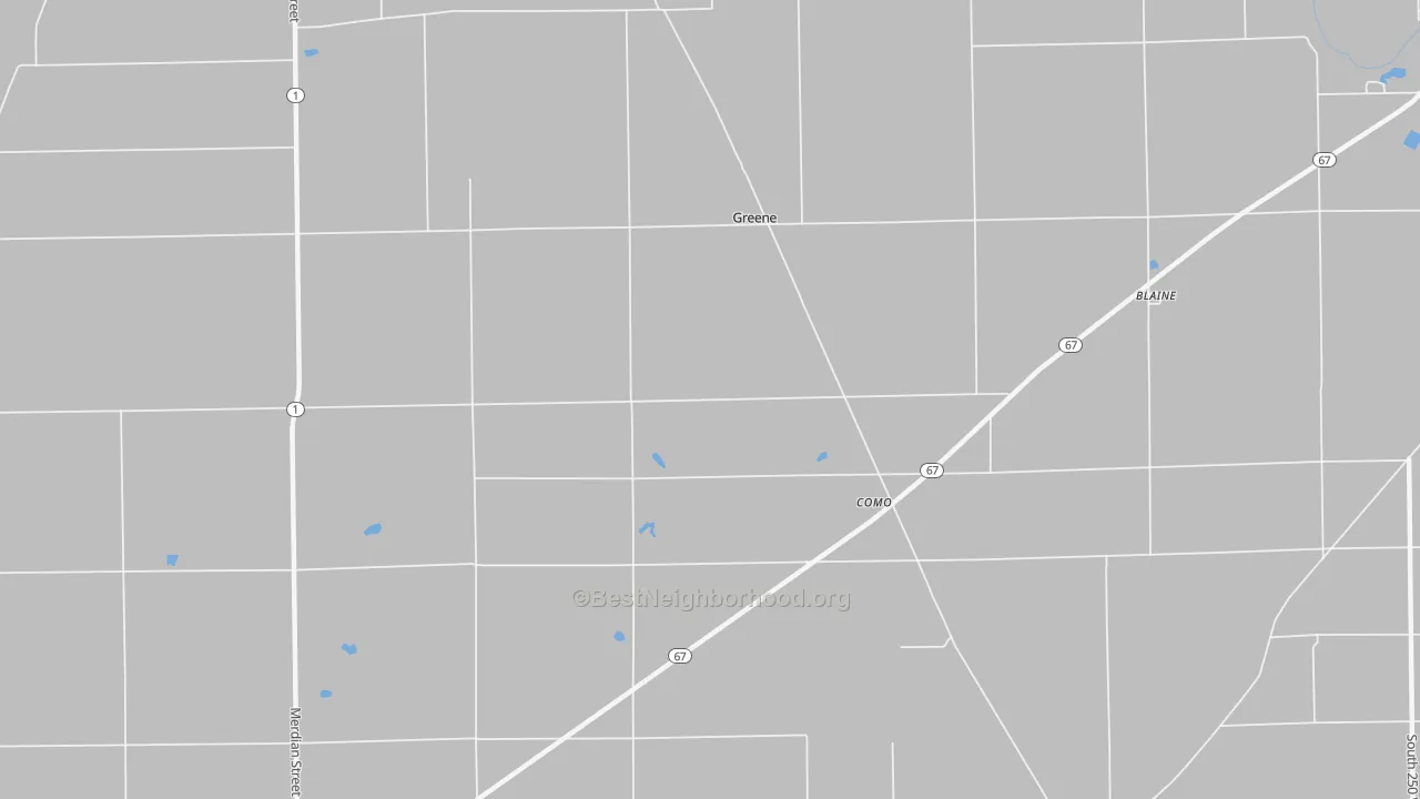 Bike Grade map of Como, IN