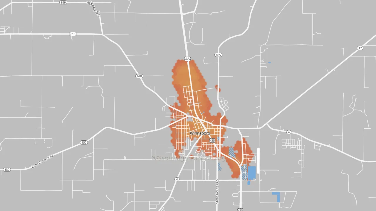 Bike Grade map of Como, LA