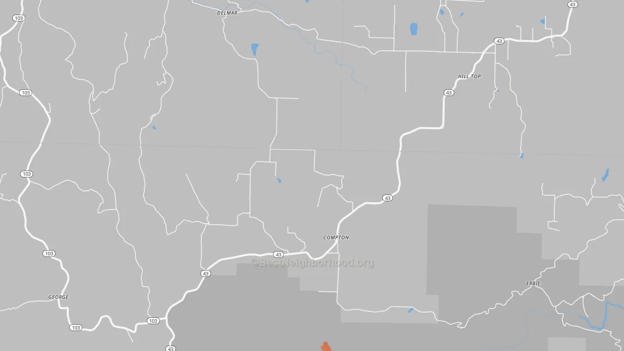 Bike Grade map of Compton, AR