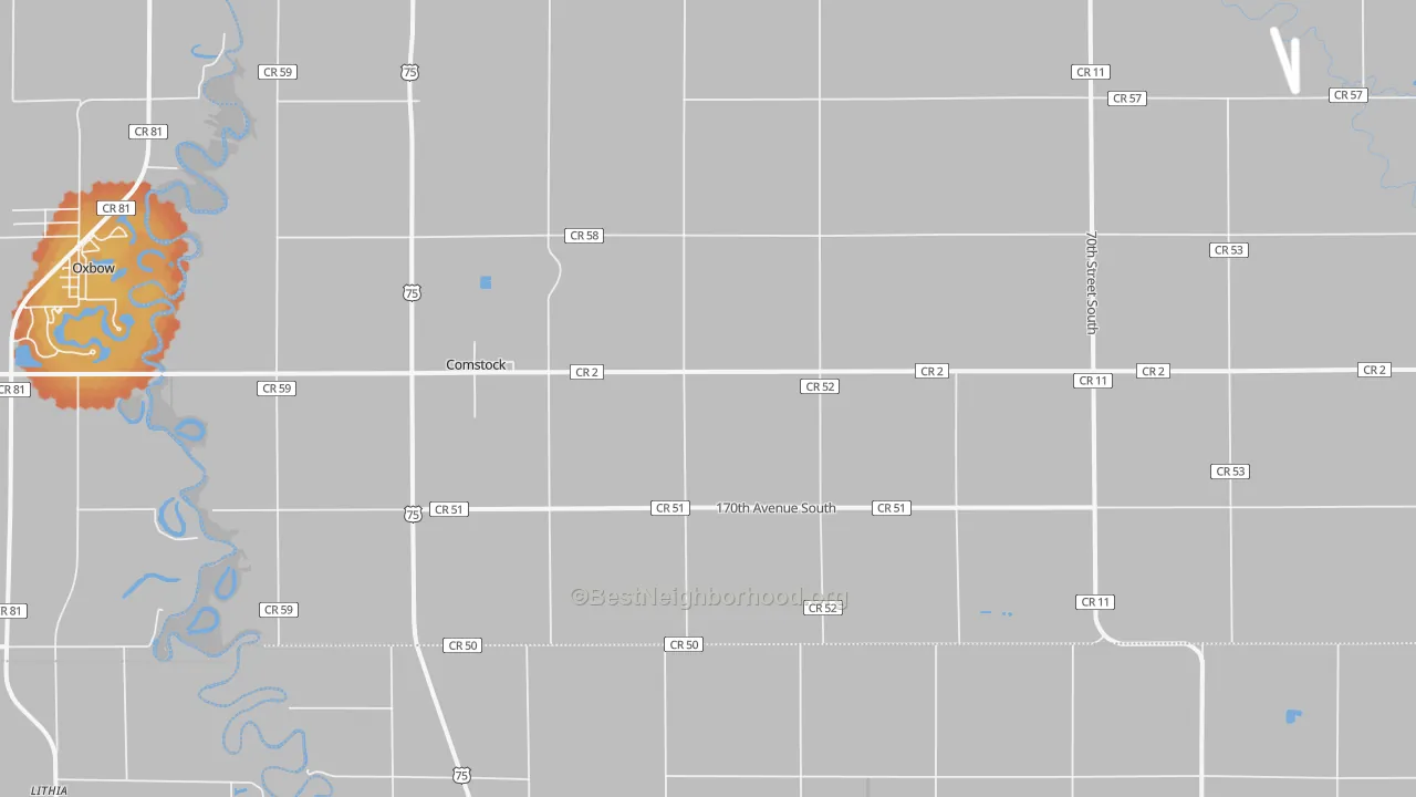 Bike Grade map of Comstock, MN