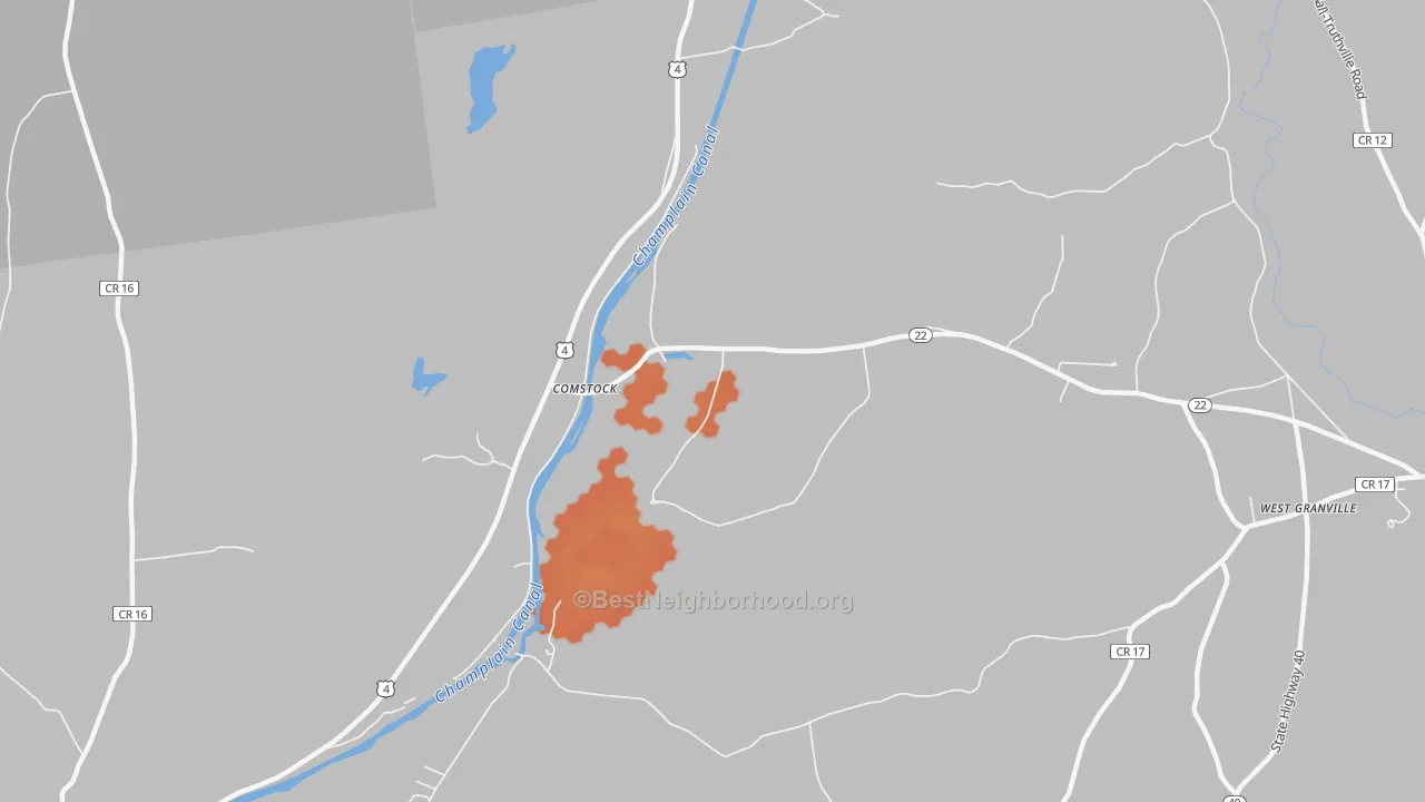 Bike Grade map of Comstock, NY
