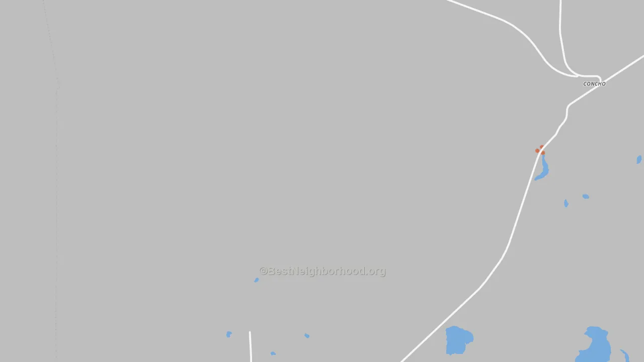 Bike Grade map of Concho, AZ