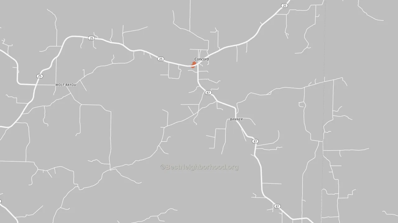 Bike Grade map of Concord, AR