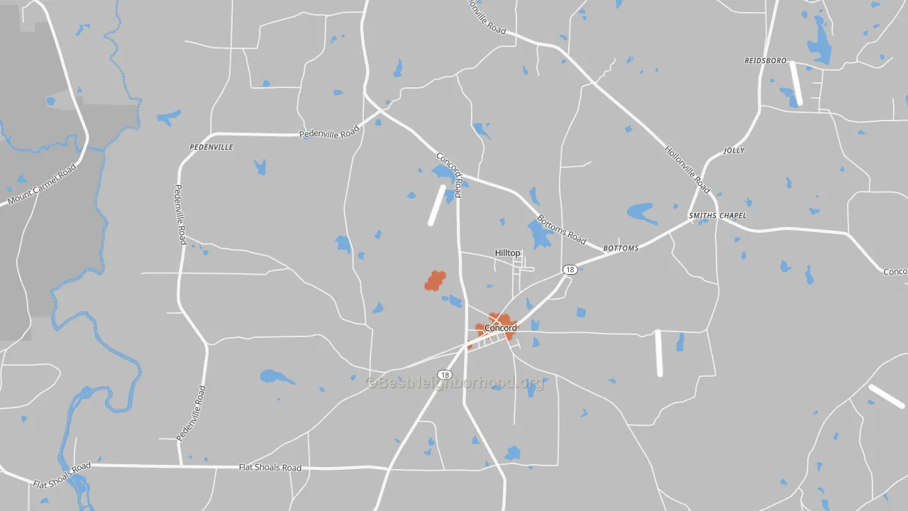Bike Grade map of Concord, GA