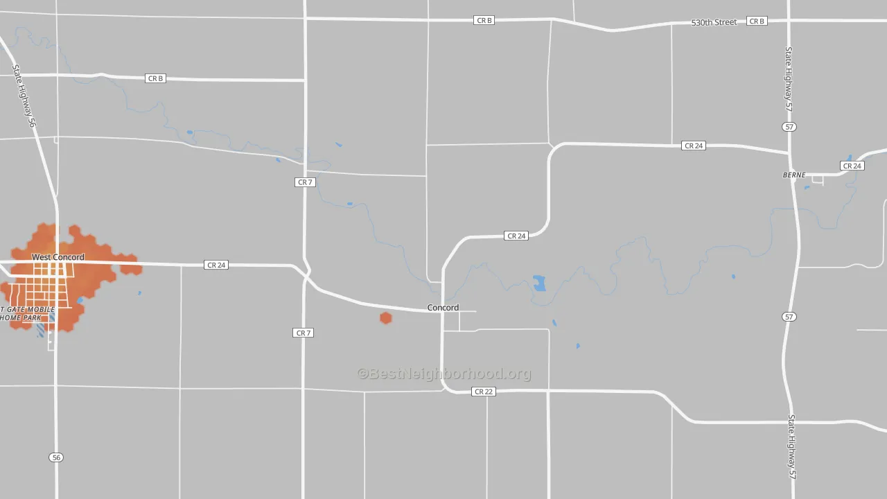 Bike Grade map of Concord, MN