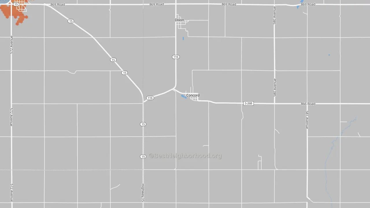 Bike Grade map of Concord, NE