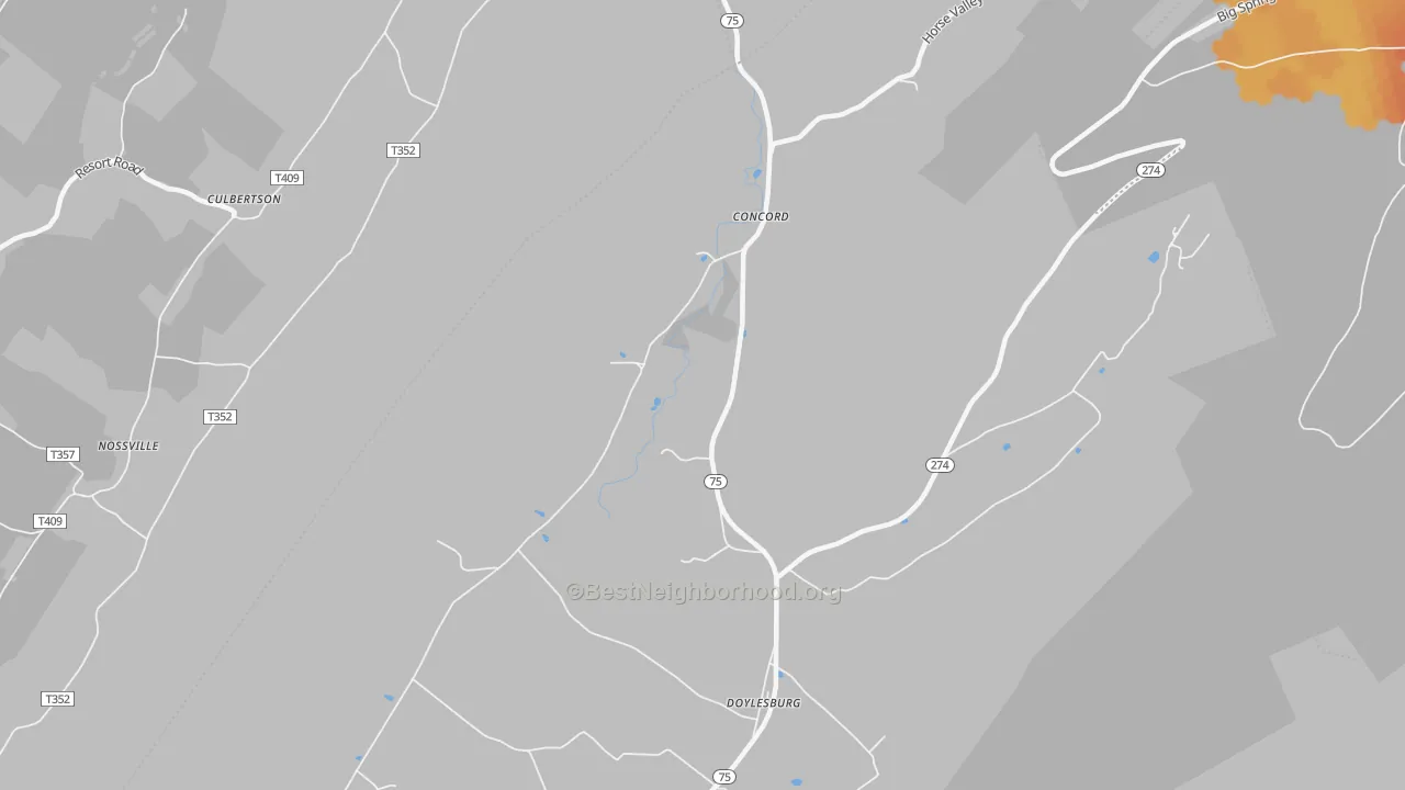 Bike Grade map of Concord, PA
