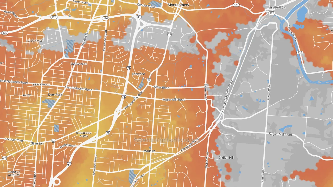 Bike Grade map of Concorde Hills, OH