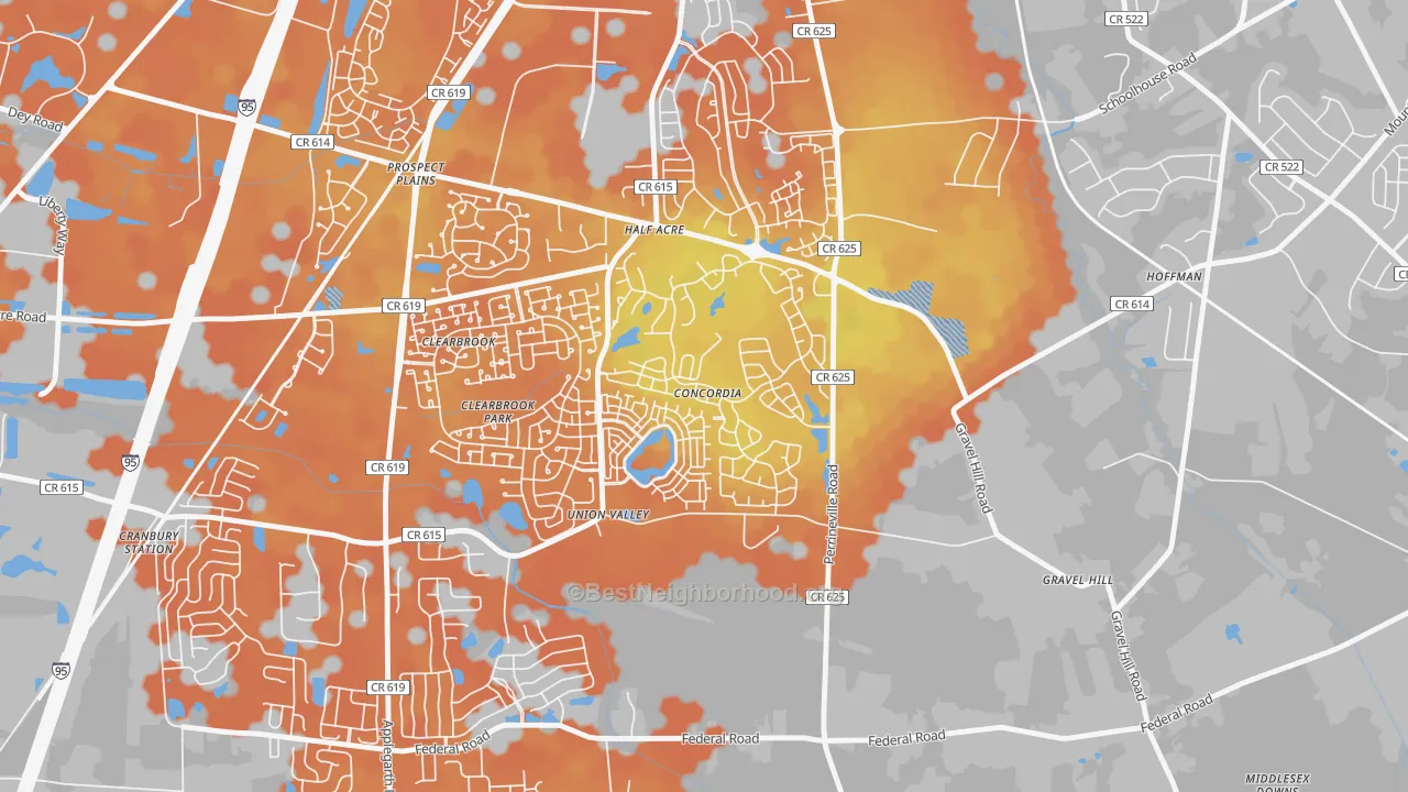 Bike Grade map of Concordia, NJ