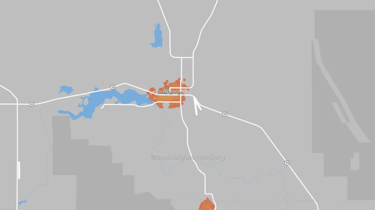 Bike Grade map of Conda, ID