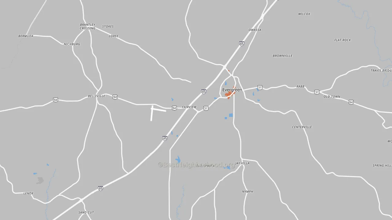 Bike Grade map of Conecuh County, AL
