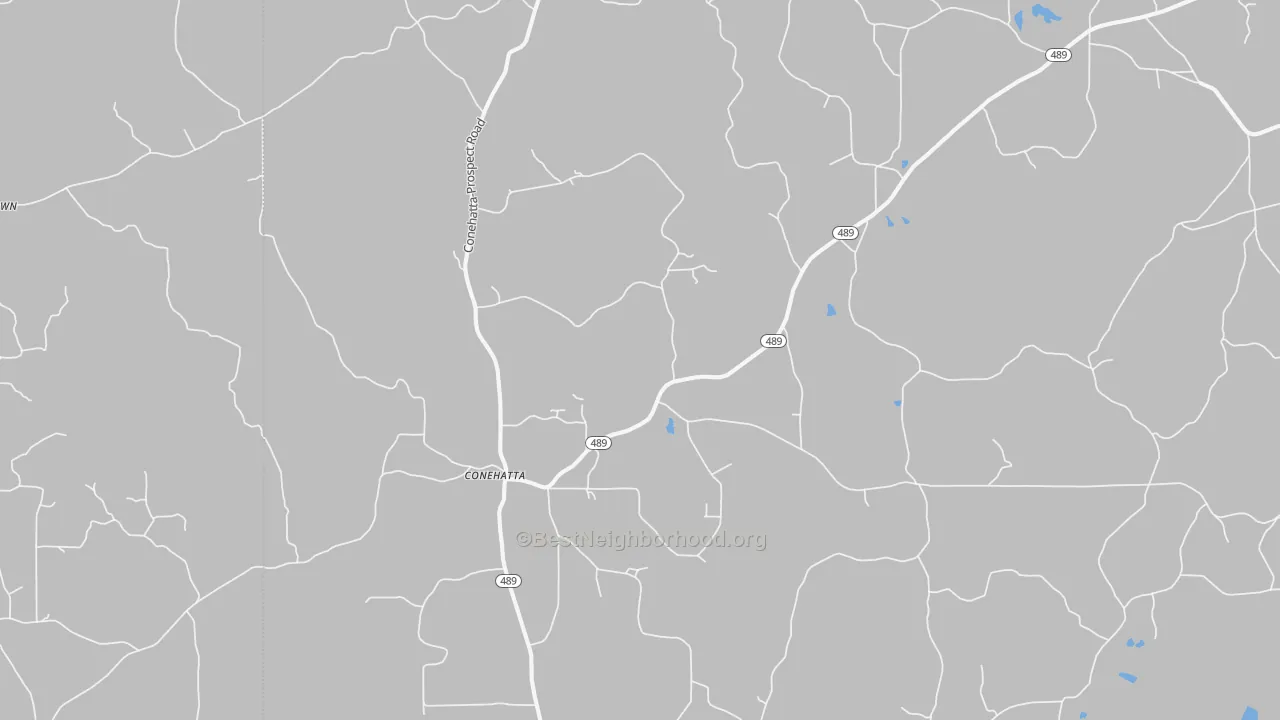 Bike Grade map of Conehatta, MS