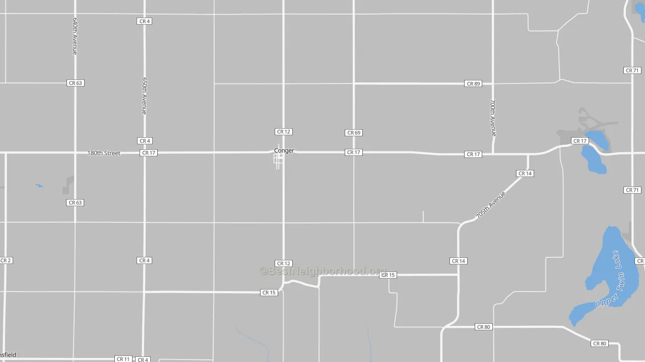 Bike Grade map of Conger, MN