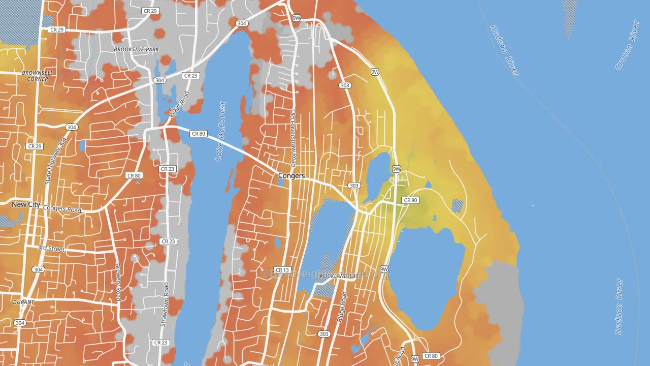 Bike Grade map of Congers, NY