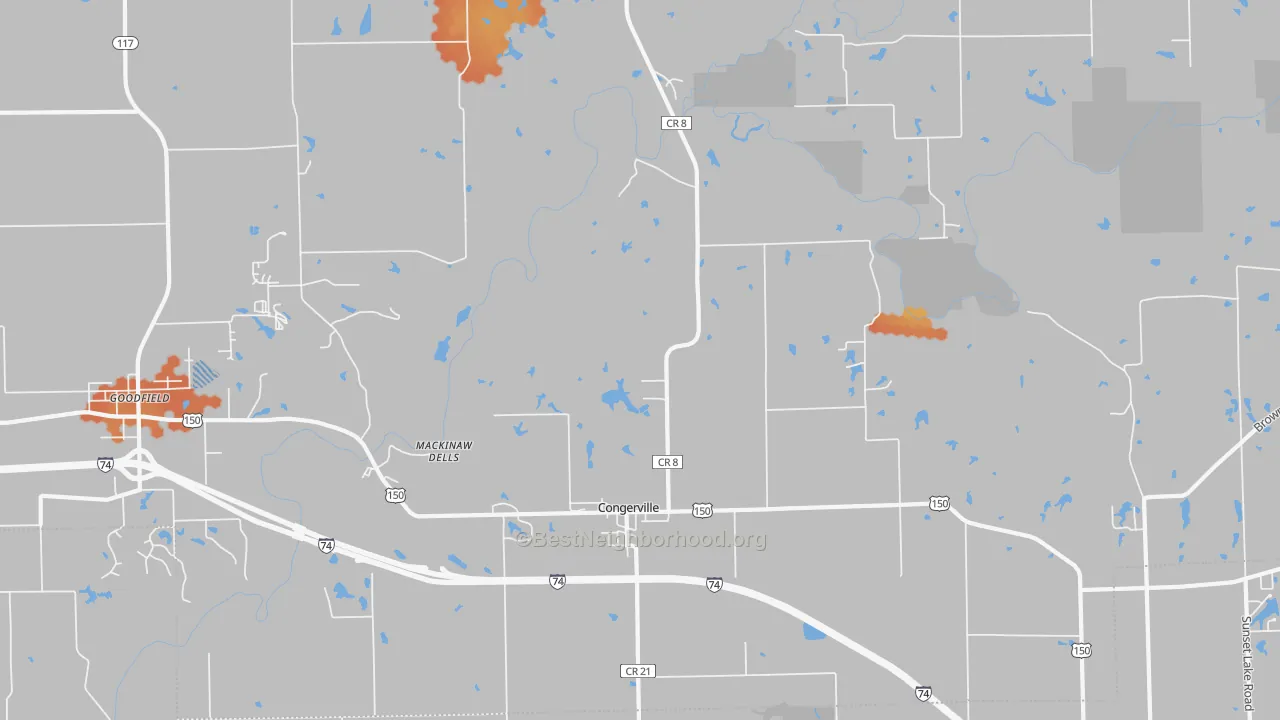 Bike Grade map of Congerville, IL