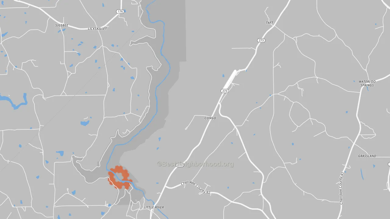 Bike Grade map of Congo, AL