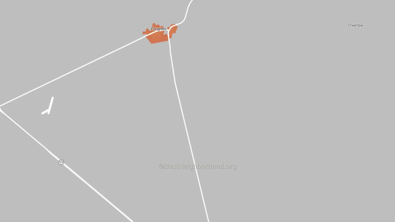 Bike Grade map of Congress, AZ