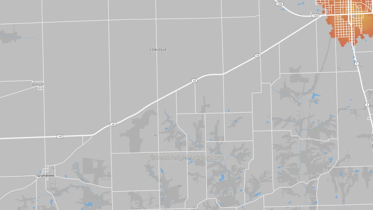 Bike Grade map of Conlogue, IL