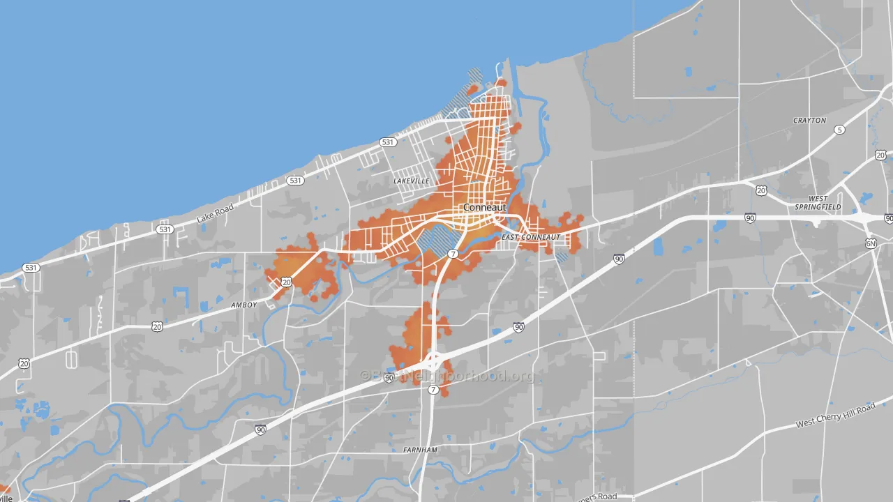 Bike Grade map of Conneaut, OH