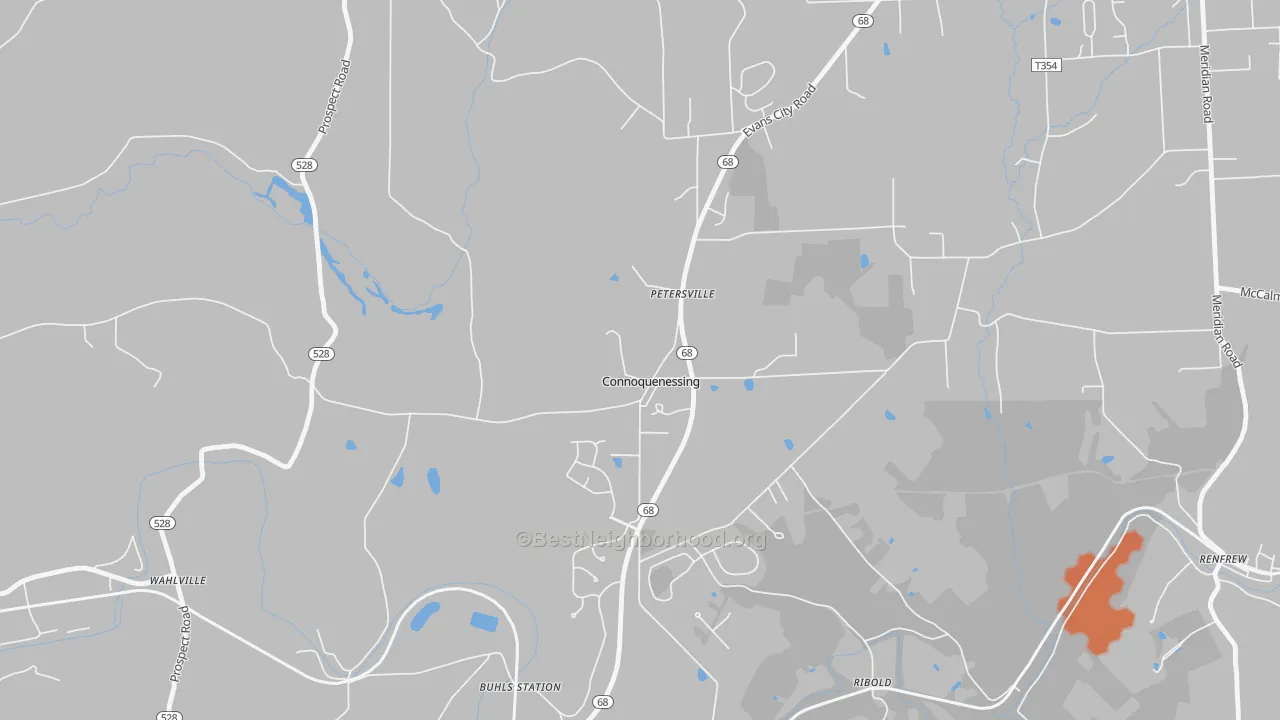 Bike Grade map of Connoquenessing, PA