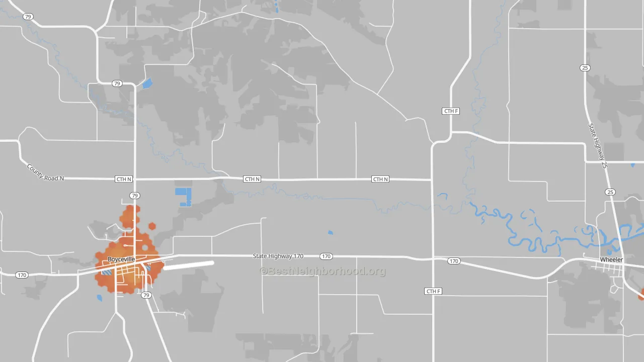 Bike Grade map of Connorsville, WI