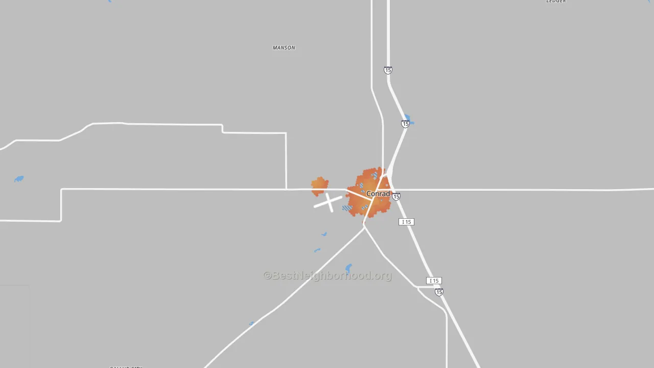 Bike Grade map of Conrad, MT