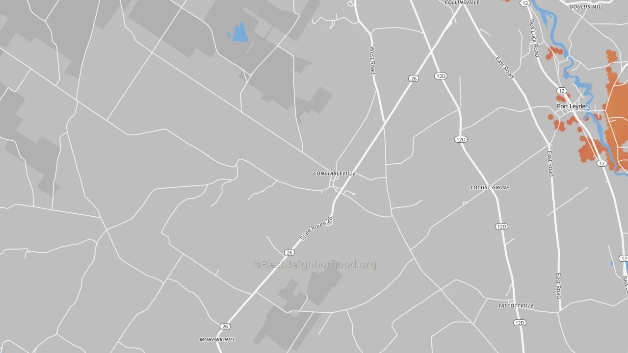 Bike Grade map of Constableville, NY