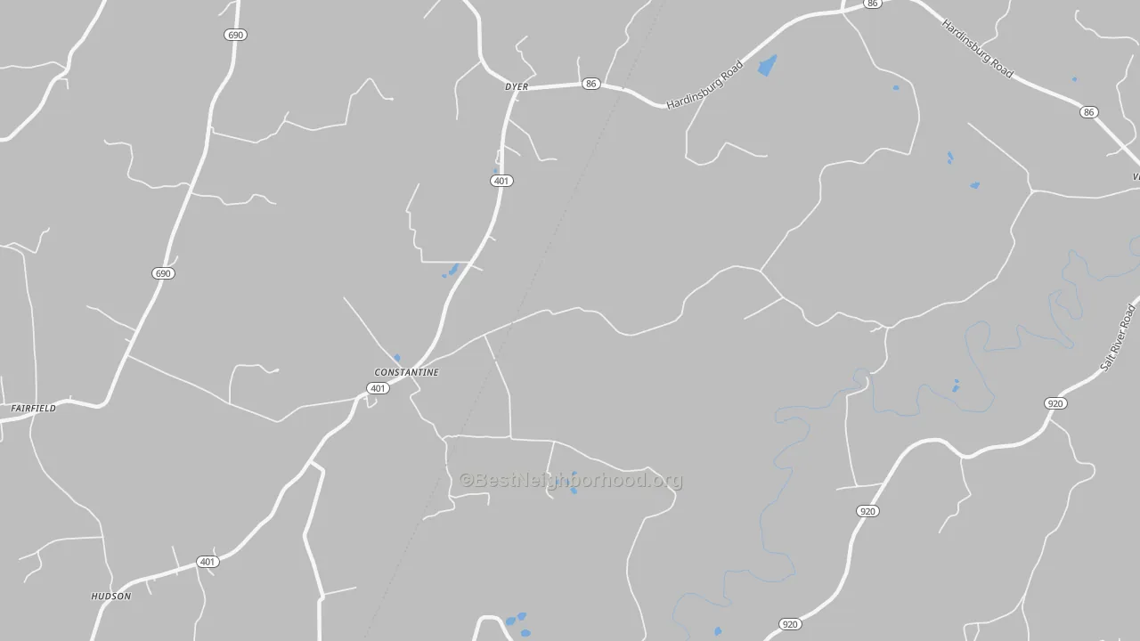 Bike Grade map of Constantine, KY