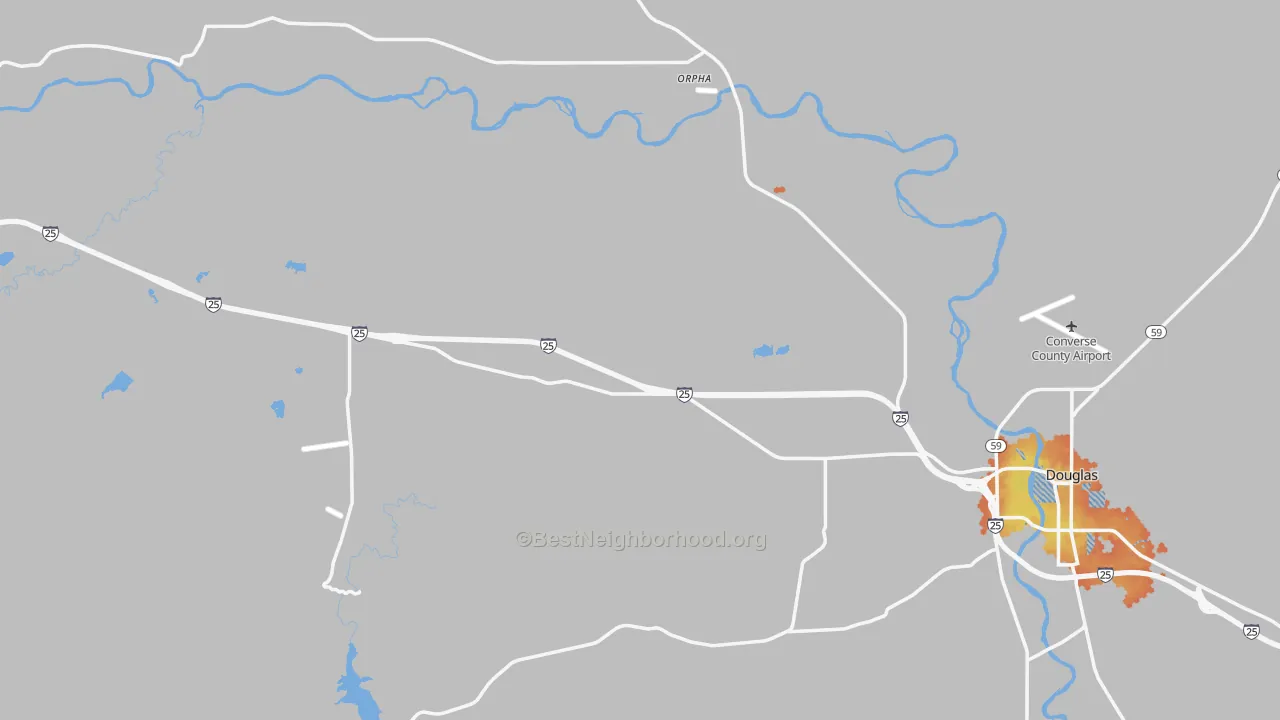Bike Grade map of Converse County, WY