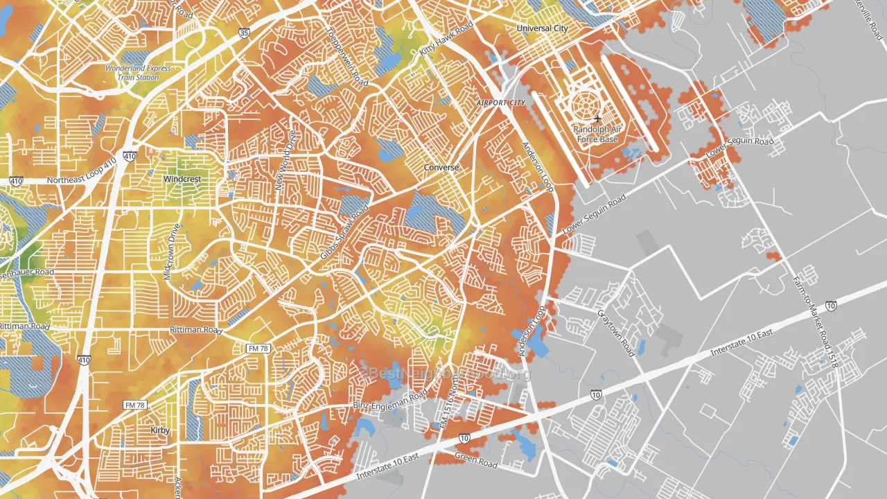 Bike Grade map of Converse, TX
