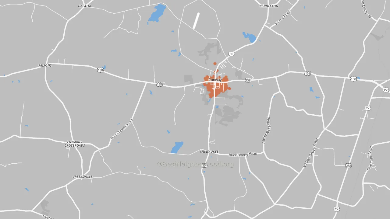 Bike Grade map of Conway, NC
