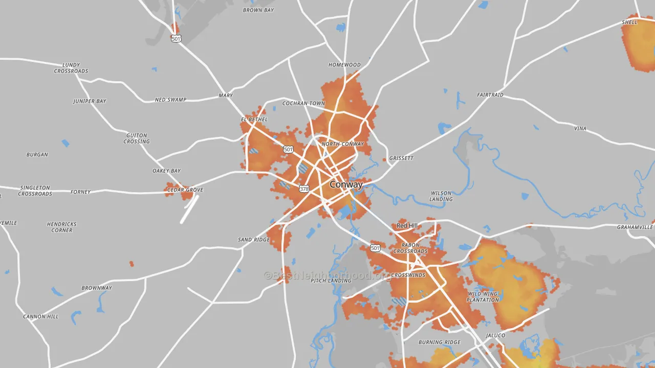 Bike Grade map of Conway, SC