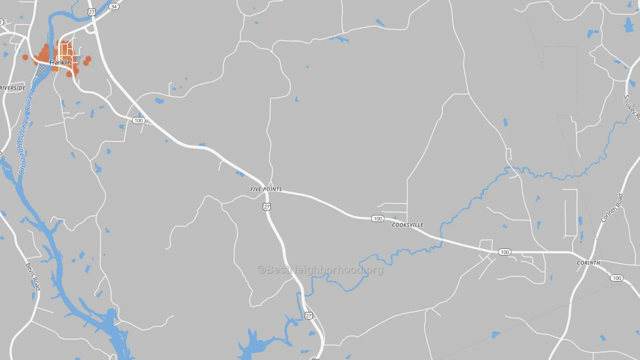 Bike Grade map of Cooksville, GA