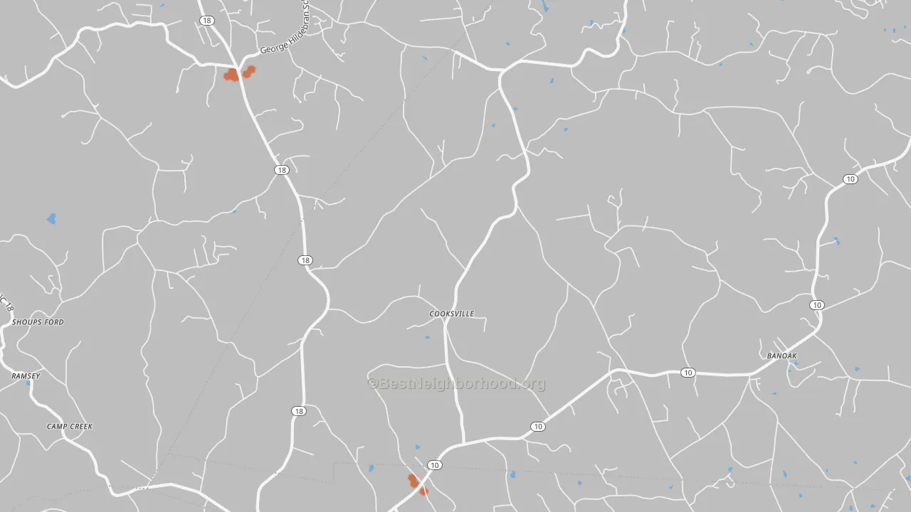 Bike Grade map of Cooksville, NC