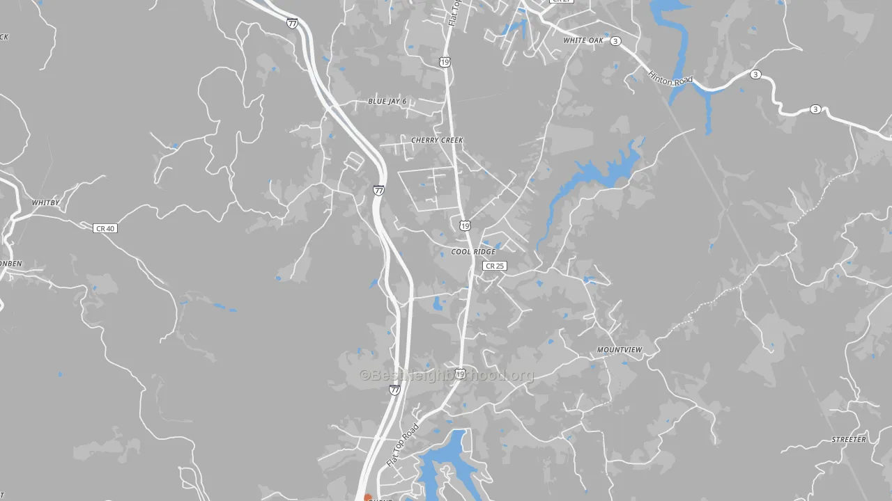 Bike Grade map of Cool Ridge, WV