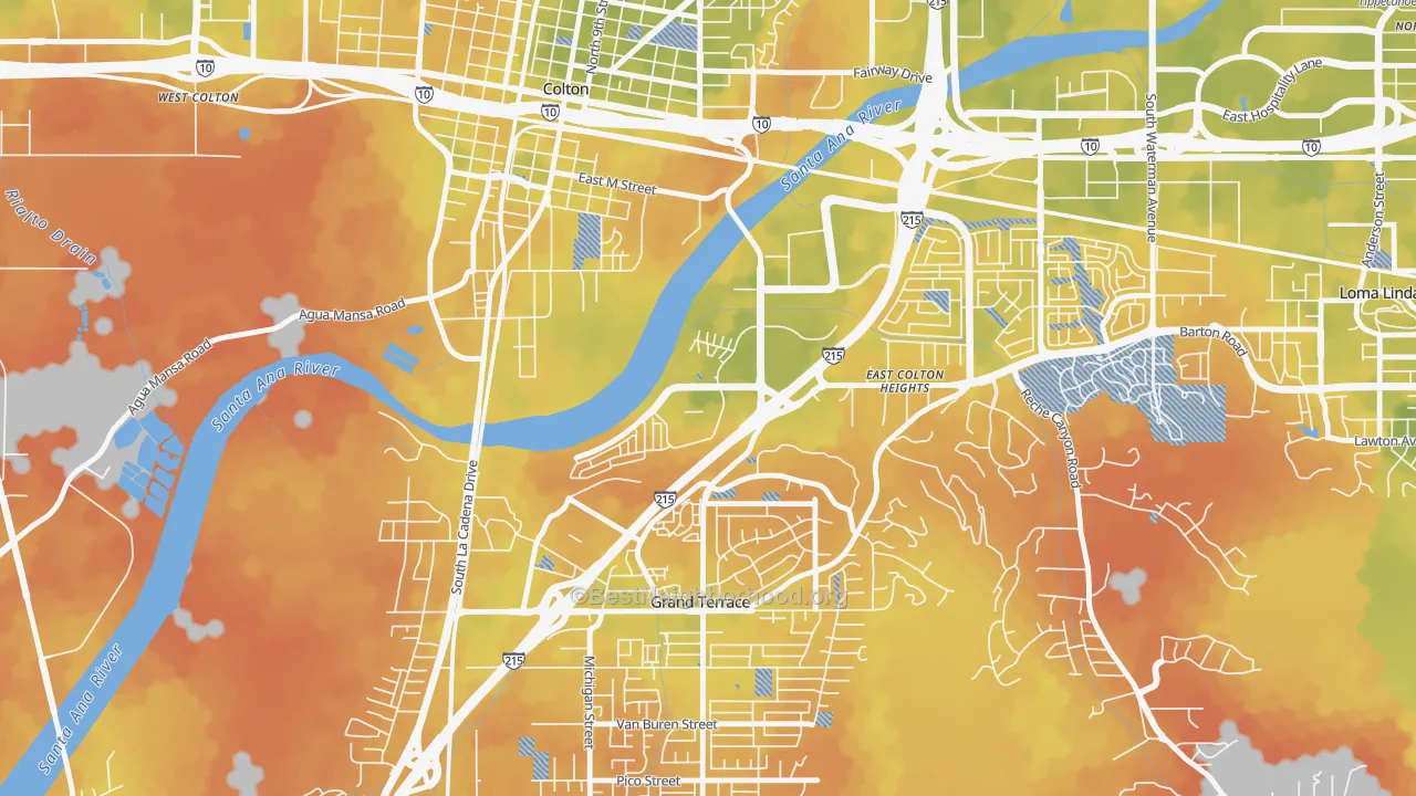 Bike Grade map of Cooley Ranch, Colton, CA