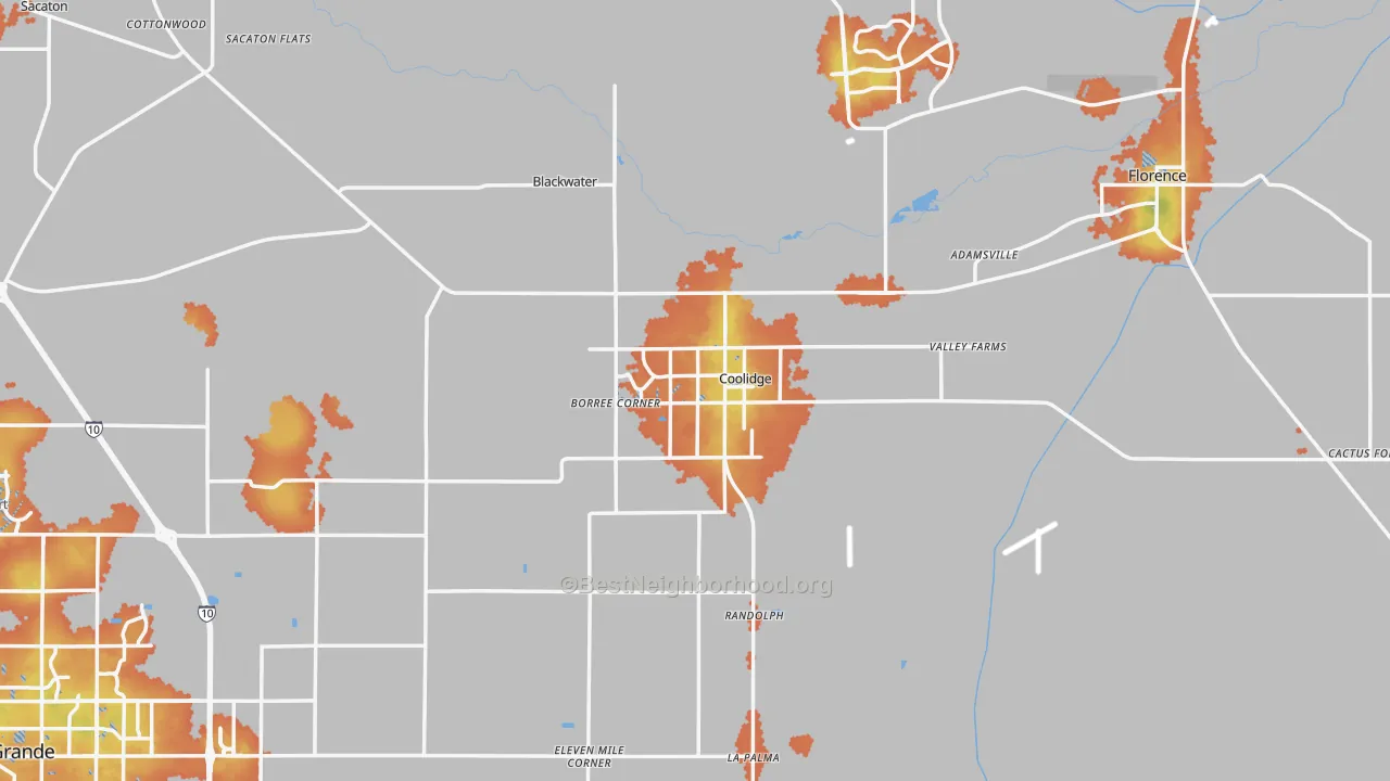 Bike Grade map of Coolidge, AZ