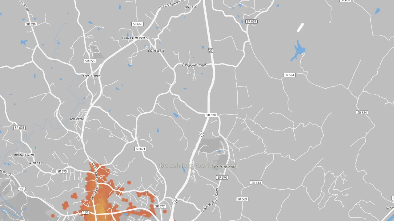 Bike Grade map of Coolwell, VA