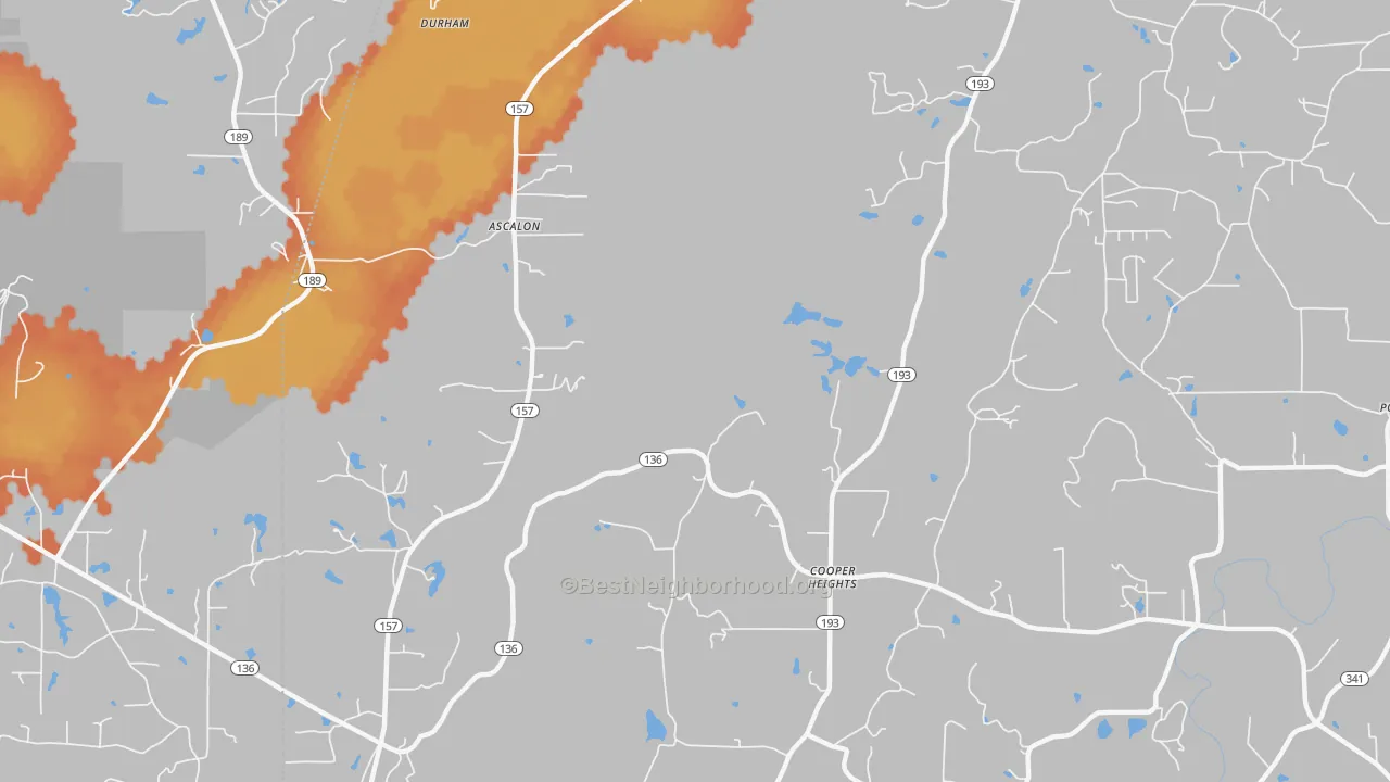 Bike Grade map of Cooper Heights, GA