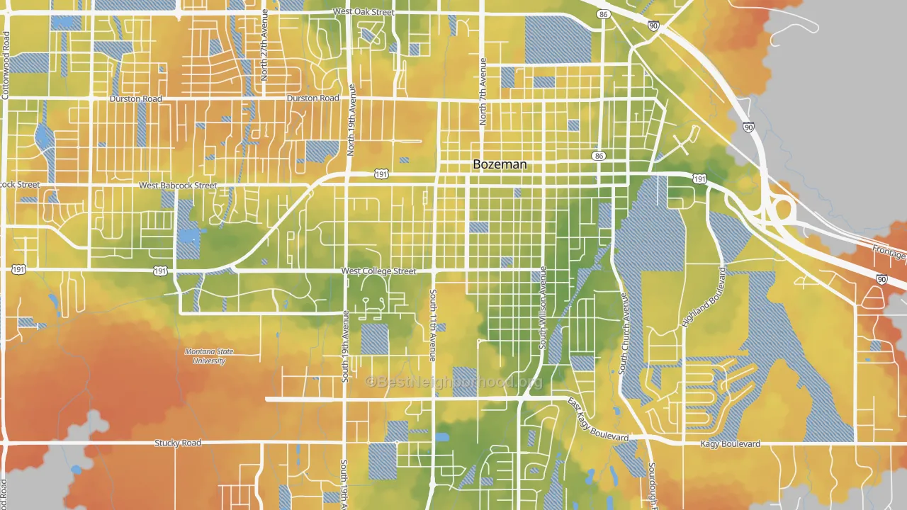 Bike Grade map of Cooper Park, Bozeman, MT