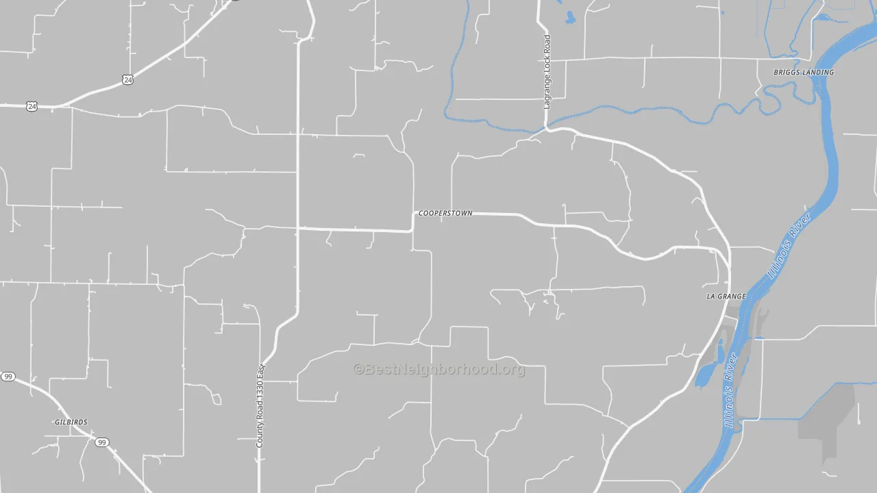 Bike Grade map of Cooperstown, IL