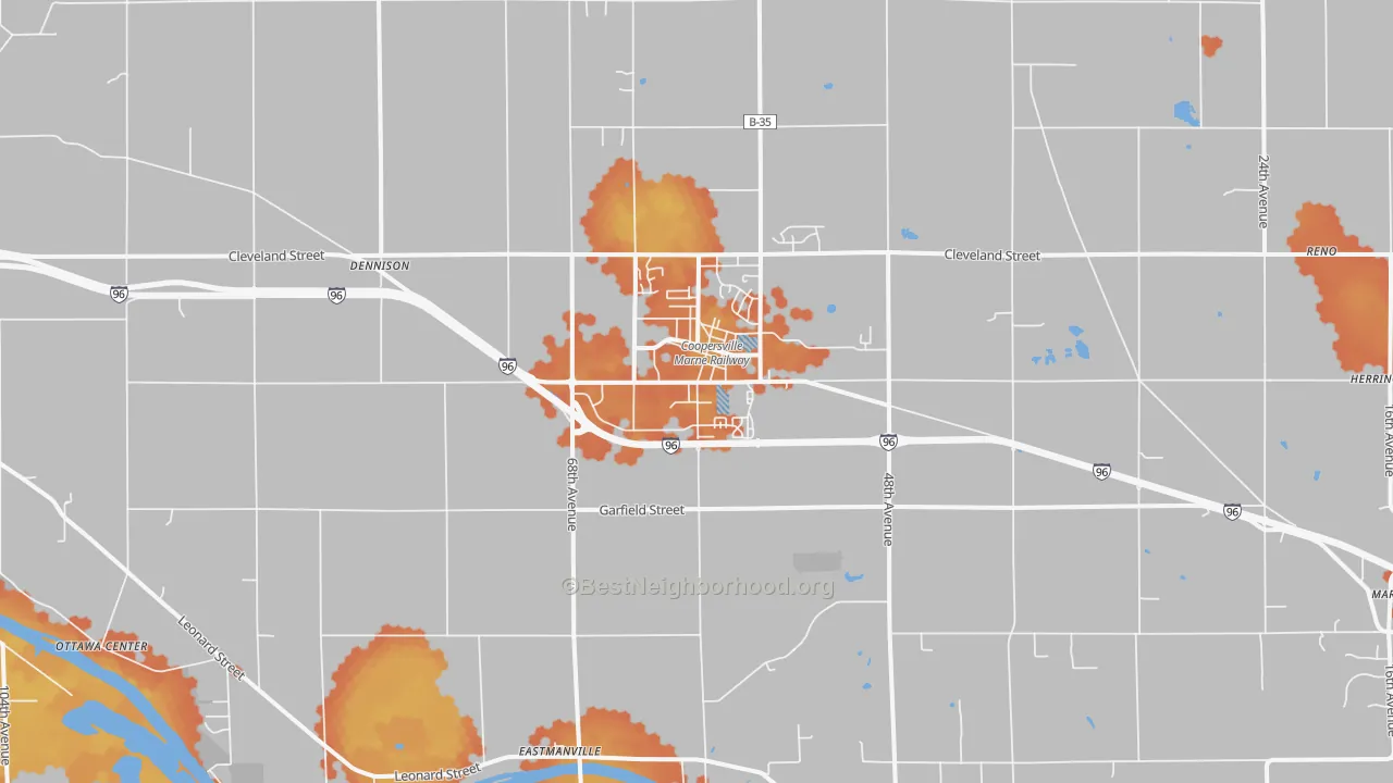 Bike Grade map of Coopersville, MI